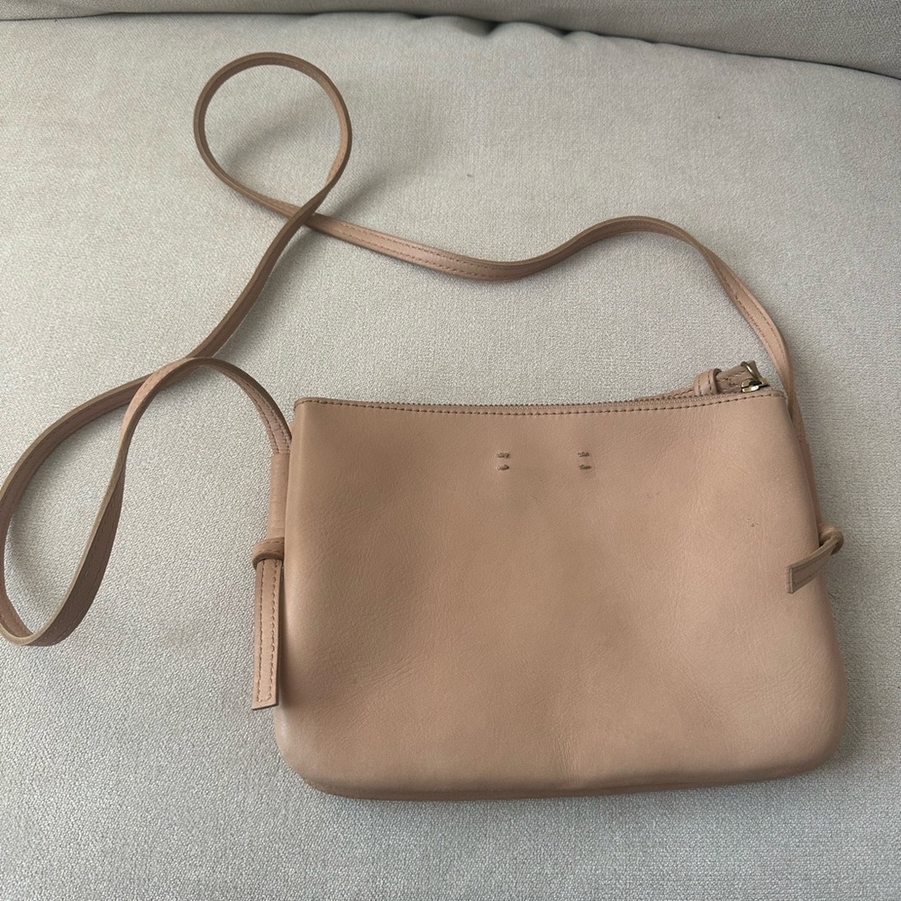 Madewell Knotted Crossbody Light Tan Real Leather.